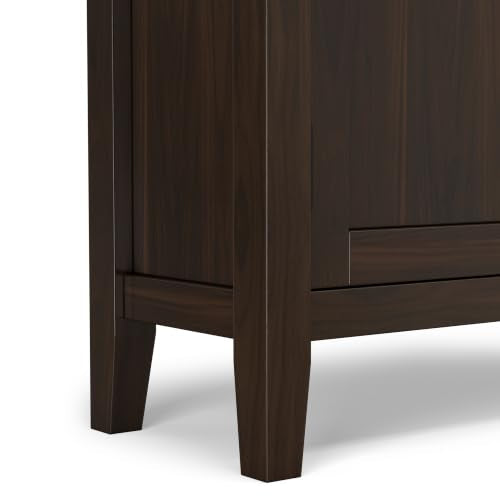 Redmond 32" Wide Solid Wood Cabinet in Brunette Brown