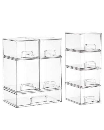 Clear Stackable Storage Drawers Set of 9 (9 Count)