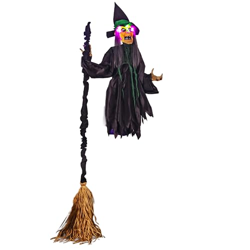 Evergreen Flying Witch Stake for Halloween Outdoor Decoration (Flying Witch, Set of 1)