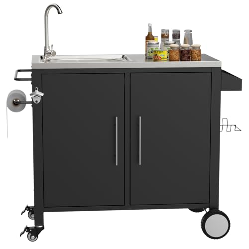Outdoor Grill Table with Sink