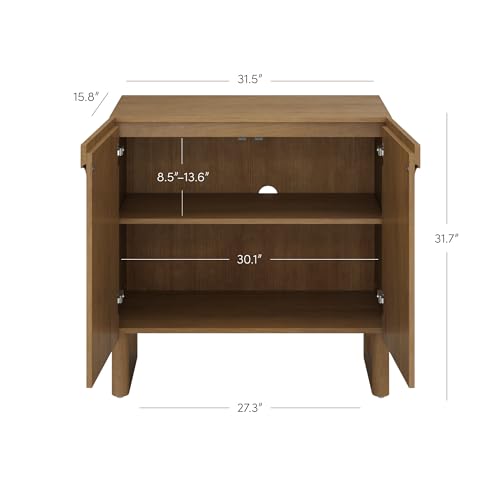 Jett Mid Century Modern Wood Credenza Storage Cabinet