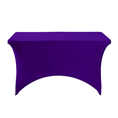 2Pack Spandex Table Cover for 4FT or 6ft or 8ft Table Universal Fitted Stretch Tablecloth for Party (2 Count)