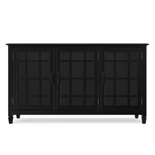 Connaught 60" Wide Solid Wood Buffet Cabinet in Black
