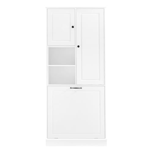 68" Tall Bathroom Storage Cabinet with Two Doors and Tilt