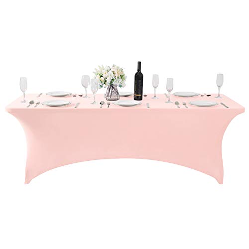 2Pack Spandex Table Cover for 8FT or 4ft or 6ft Table Universal Fitted Stretch Tablecloth for Party (2 Count)