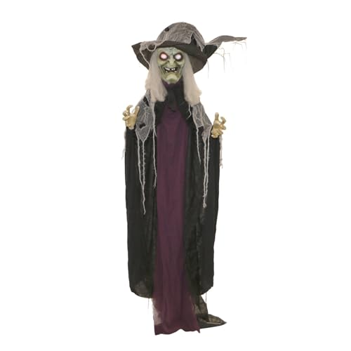 Life Size Poseable Scary Talking Witch (75" Standing Witch)