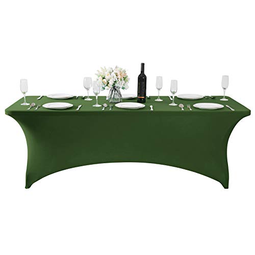 Spandex Table Cover for 6Ft or 4fT or 8ft Table Universal Fitted Stretch Tablecloth for Party