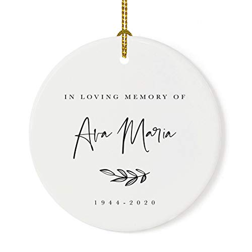 Personalized Round Ceramic Porcelain Christmas Tree Ornament Keepsake Collectible Gift