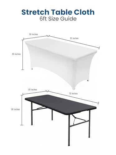 Spandex Table Cloth 2 Pack [6FT (2 Count)