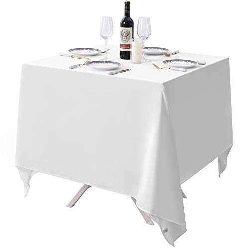 Small White Square Tablecloth 70x70 Inch