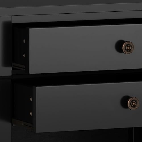 Carlton 24" Wide Solid Wood Bedside Table in Black