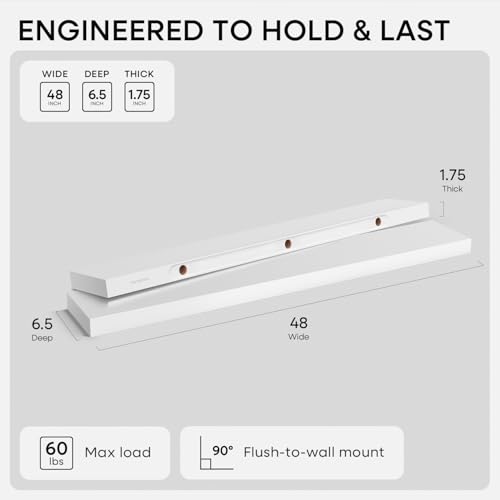 48 Inch Floating Shelves (3 Count)