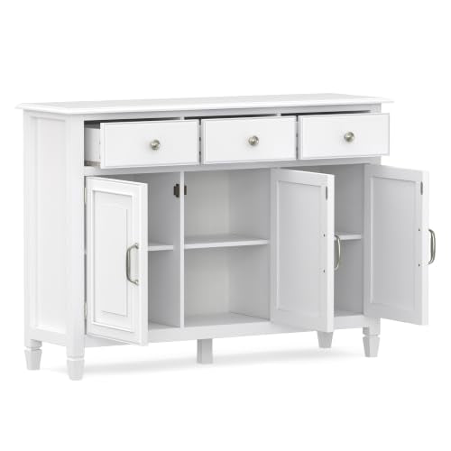 Connaught 51" Wide Solid Wood Storage Cabinet in White
