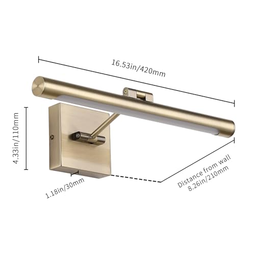 LED Picture Lights for Paintings Bronze Finish 16.53" Long Swing Arm Display Wall Art Light 7W Gallery Hallway Lighting Over Pictures