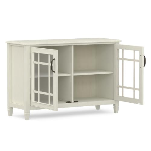 Connaught 46" Wide Solid Wood Low Cabinet in Antique White