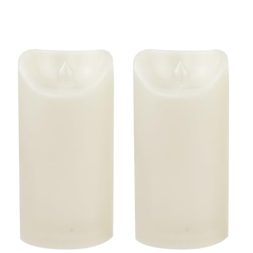 Outdoor Battery Operated Flameless Candles with Auto Timer D3”xH6” 2 PCS (2 Count)