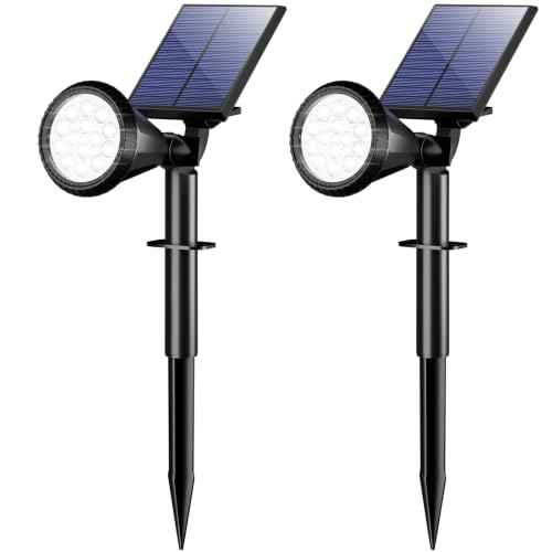 Solar Lights Outdoor Waterproof Flag Spotlights 2 Pack (2 Count)