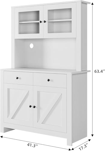 Kitchen Pantry Cabinet with Microwave Stand