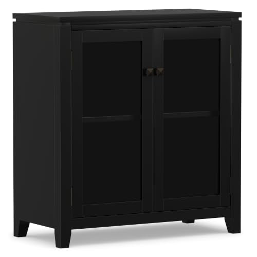Cosmopolitan 30" Wide Solid Wood Storage Cabinet in Black