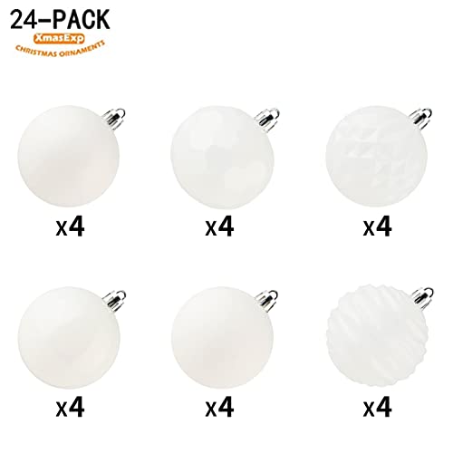 24ct Christmas Ball Ornaments Shatterproof Xmas Tree Hanging Balls Decorations Perfect for Halloween Decorations Holiday Wedding Christmas Decor (34 Count)