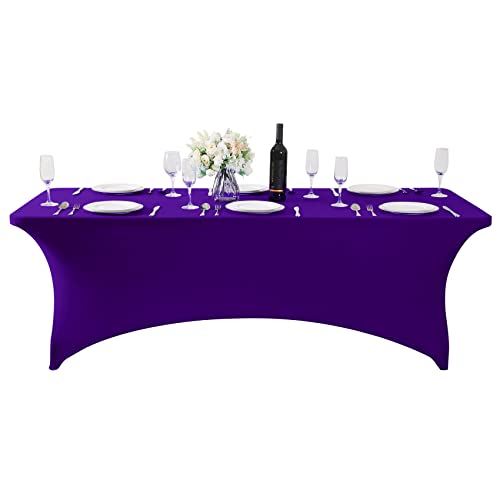 2Pack Spandex Table Cover for 6Ft or 4fT or 8ft Table Universal Fitted Stretch Tablecloth for Party (2 Count)