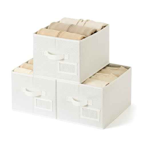 Closet Shelf Baskets with Label (3 Count)
