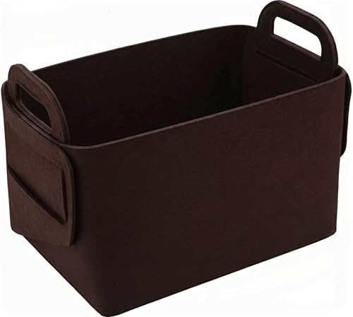 Storage Basket Felt Storage Bin Collapsible& Convenient Box Organizer with Carry Handles for Office Bedroom Closet Babies Nursery Toys Laundry