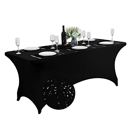 Waterproof Spandex Table Cover for 6FT Table Universal Fitted Stretch Tablecloth for Party