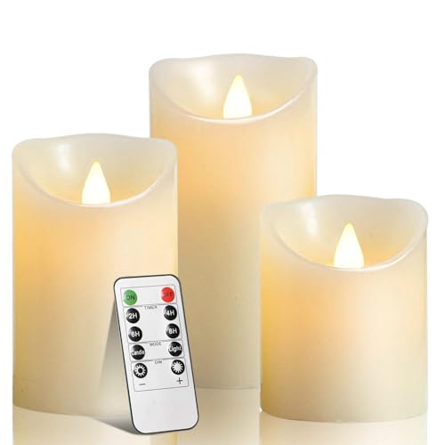 Flameless Battery Operated LED Candles 10key Remote Control 24 (3 Count)
