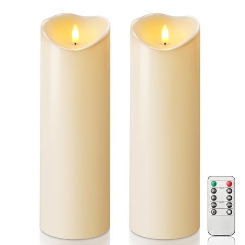 4"x12" Outdoor Waterproof Flameless Candles with Timers and Remote Control (2 Count)