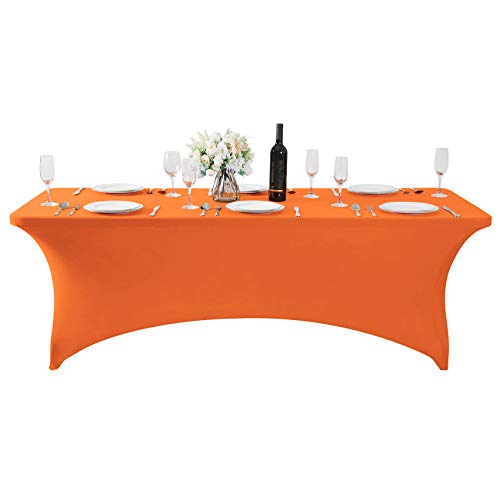2Pack Spandex Table Cover for 6Ft or 4fT or 8ft Table Universal Fitted Stretch Tablecloth for Party
