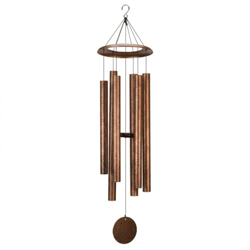 HOHIYA 44" Large Outdoor Wind Chimes Deep Tone Aluminum Black