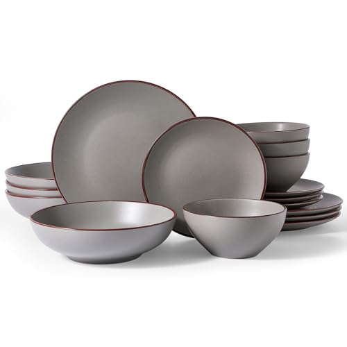 Venus Stoneware Dinnerware Sets with Pasta Bowls (16 Count)