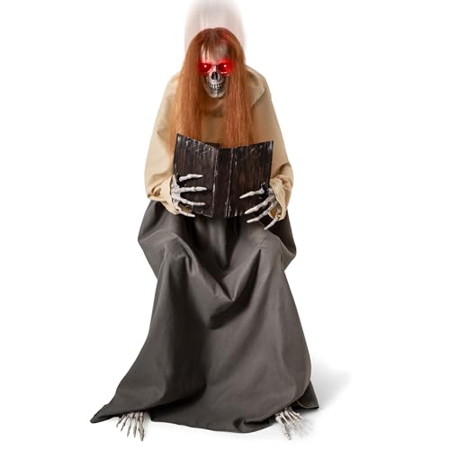 Halloween Animatronics Sitting Skeleton Ghost Decorations