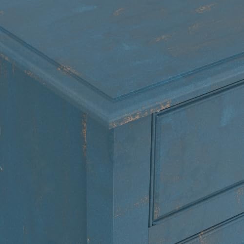 Connaught 40" Wide Solid Wood Cabinet in Distressed Coastal Blue