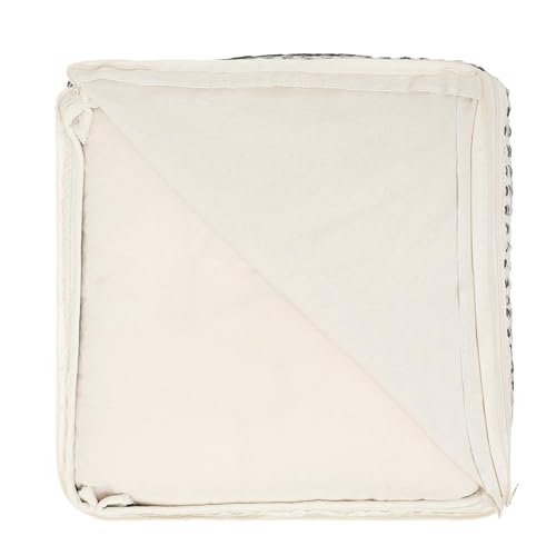 Pouf Ottoman with Filler Textured Storage Cube Bean Bag Pouffe Footrest for Living Room