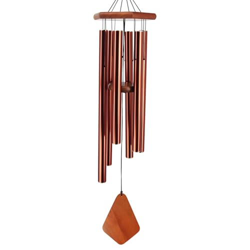 Large Wind Chimes for Outside 36 inch Red Copper Deep Tone Garden Gift Yard