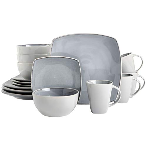 Soho Lounge Square Reactive Glaze Stoneware Dinnerware Set