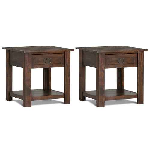 Monroe 22" End Tables in Distressed Charcoal Brown