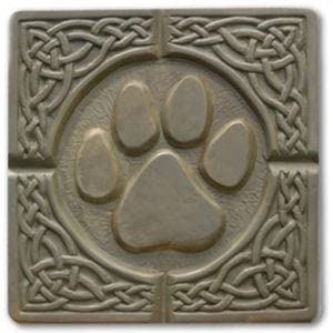 Paw Print Stepping Stone Mold, Concrete Stepping Stone Mold, Garden Decor Mold, 15.5" Square ***NOT A Finished Stone***