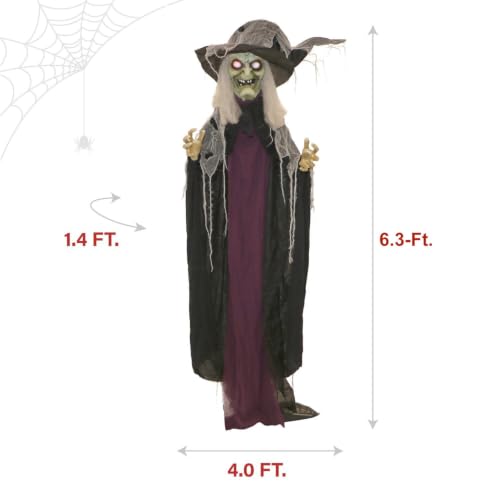 Life Size Poseable Scary Talking Witch (75" Standing Witch)