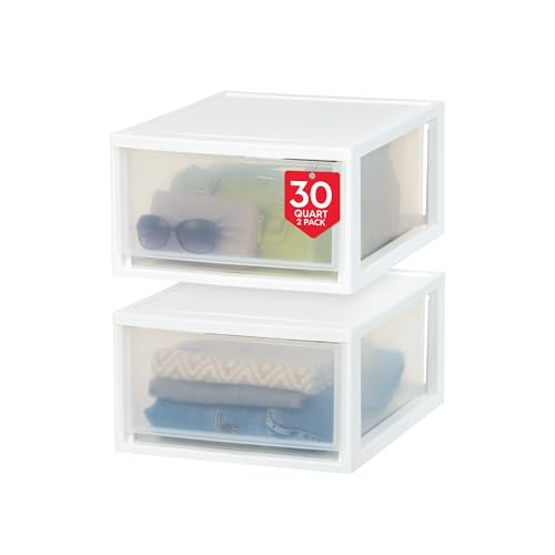 2 Pack 30 Qt. Stacking Drawer Organizer with Sliding Drawer (2 Count)