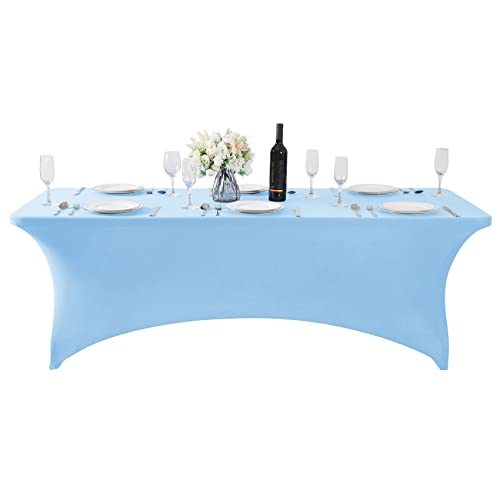 2Pack Spandex Table Cover for 6Ft or 4fT or 8ft Table Universal Fitted Stretch Tablecloth for Party (2 Count)