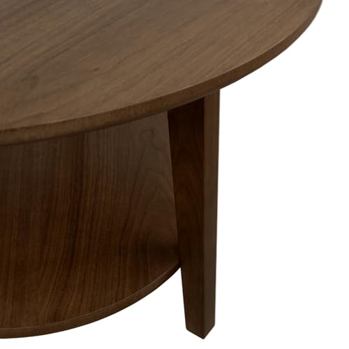 2 Tier Round Coffee Table Wood Nesting Side Table