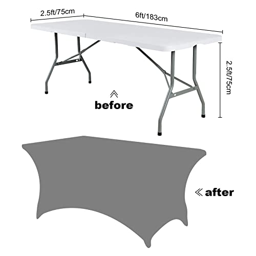 Waterproof Spandex Table Cover for 6FT Table Universal Fitted Stretch Tablecloth for Party