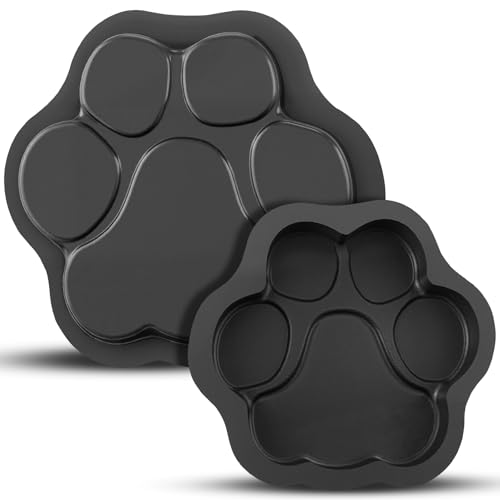 2 Pcs Paw Print Stepping Stone Molds for Concrete (2 Count)