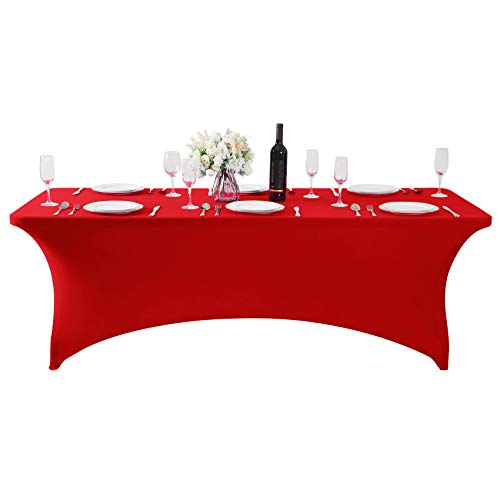 2Pack Spandex Table Cover for 8FT or 4ft or 6ft Table Universal Fitted Stretch Tablecloth for Party (2 Count)