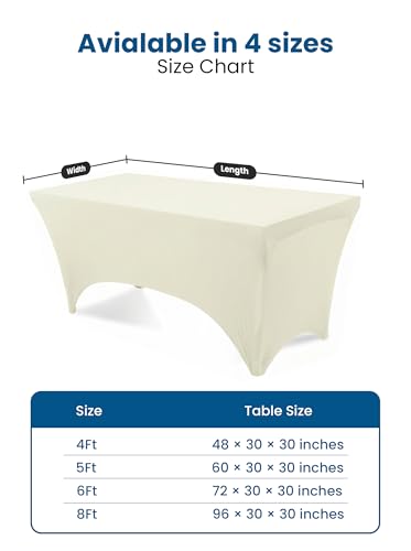 Spandex Table Cloth 2 Pack [6FT (2 Count)