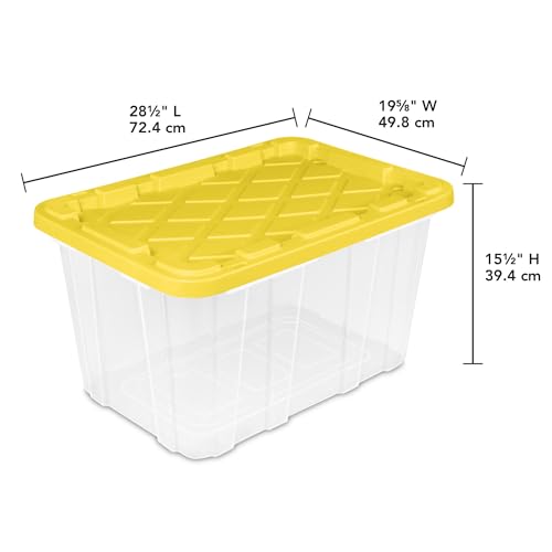 Industrial Storage Tote with Lids for Garage (8 Count)