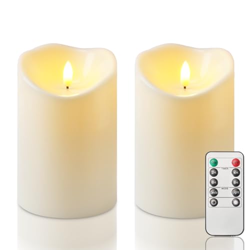 4"x6" Outdoor Waterproof Flameless Candles with Timers and Remote Control (2 Count)